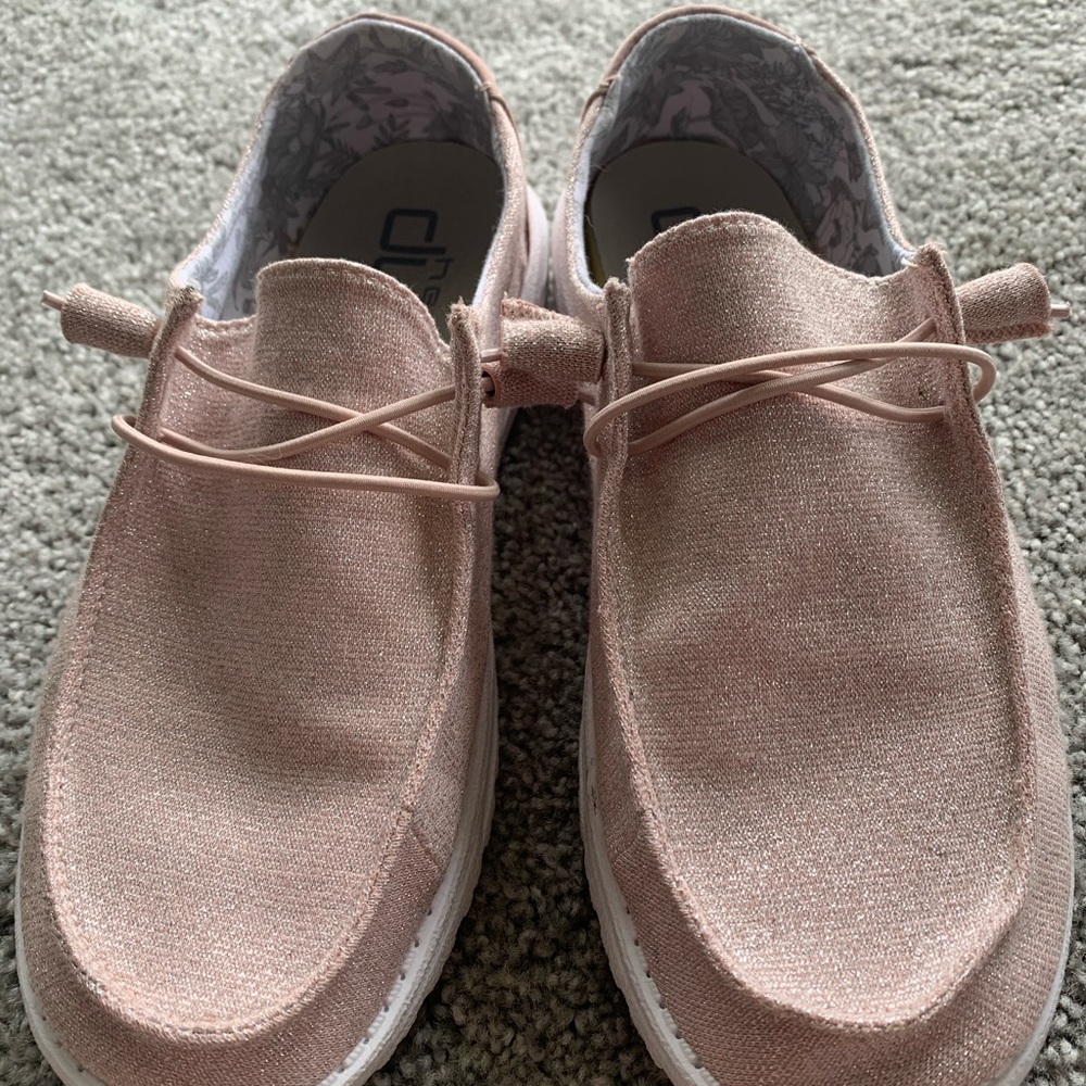 Hey dude shoes pink sparkle